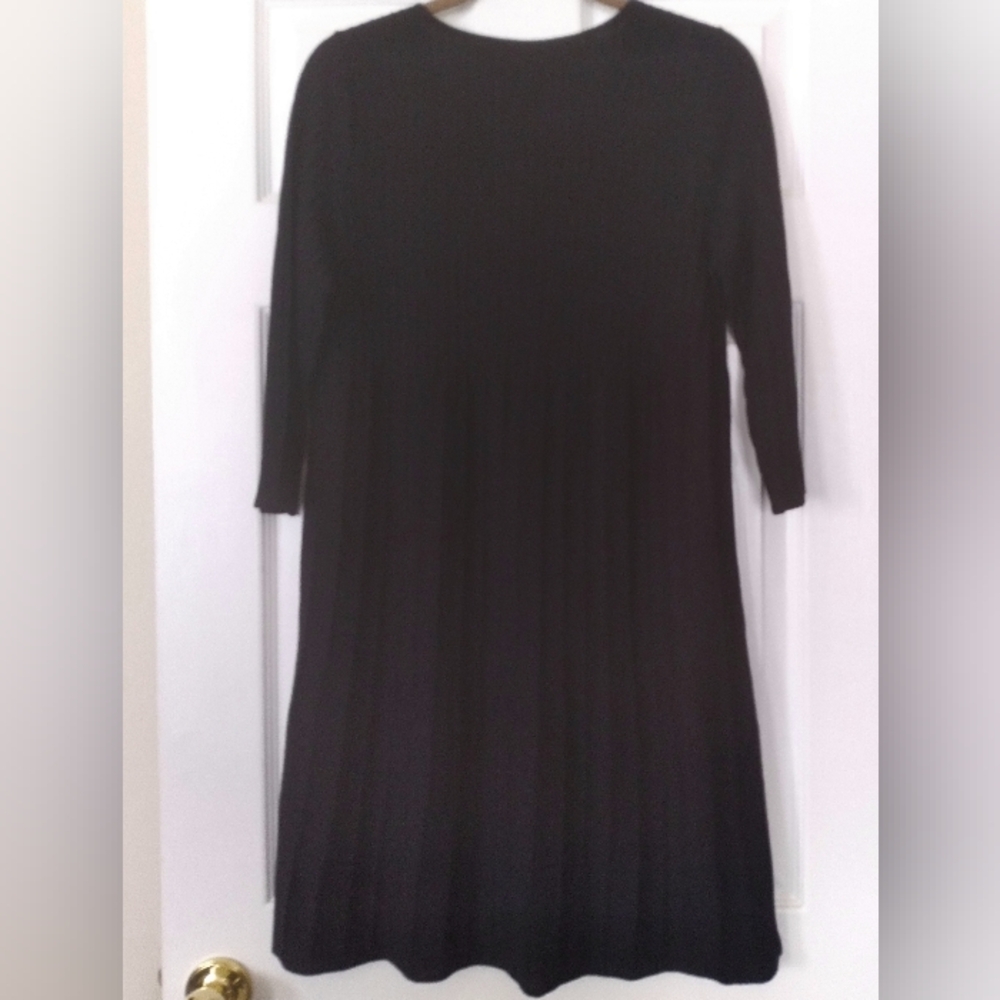 Eileen Fisher Black 100% Wool Dress Formal‎ Minimalist Closet Staple Capsule